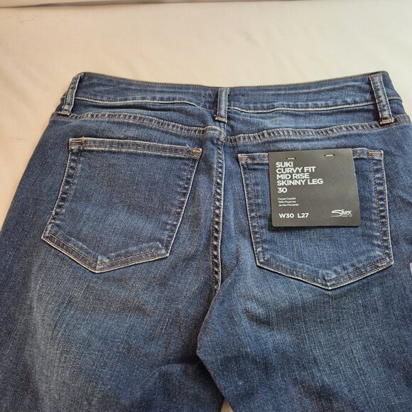 Silver Jeans Womens Size 30 Blue Stretch Denim Suki Curvy Fit Skinny 27 L (62) - Picture 11 of 12